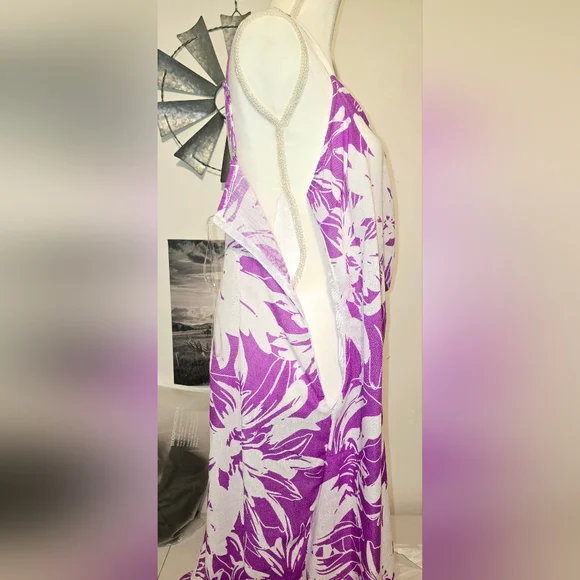 Purple Hawaiian Style Dress Large - Picture 7 of 14